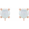 Round Cabochon Earring Top Mounting in 14 Karat Rose Gold for Round Stone, 0.34 grams