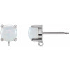 Round Cabochon Earring Top Mounting in Platinum for Round Stone, 0.51 grams