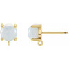 Round Cabochon Earring Top Mounting in 14 Karat Yellow Gold for Round Stone, 0.34 grams