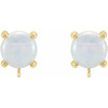Round Cabochon Earring Top Mounting in 14 Karat Yellow Gold for Round Stone, 0.34 grams