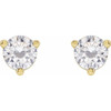 Round 3 Prong Moissanite Stud Earrings Mounting in 14 Karat Yellow Gold for Round Stone, 0.81 grams