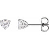 Round 3 Prong Moissanite Stud Earrings Mounting in 14 Karat White Gold for Round Stone, 0.82 grams