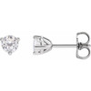 Round 3 Prong  Moissanite Stud Earrings Mounting in Platinum for Round Stone, 1.28 grams