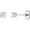 Round 4 Prong Lightweight Stud Earrings Mounting in Platinum for Round Stone, 1.09 grams