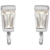 Tapered Baguette Earring Top Mounting in Platinum for Tapered baguette Stone, 0.23 grams