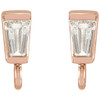 Tapered Baguette Earring Top Mounting in 14 Karat Rose Gold for Tapered baguette Stone, 0.16 grams