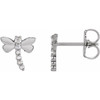 Dragonfly Earrings Mounting in 14 Karat Rose Gold for Round Stone, 0.51 grams