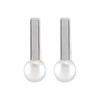 Pearl Bar Earrings Mounting in Sterling Silver for Pearl Stone, 0.71 grams