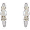 Pearl Huggie Earrings Mounting in Platinum for Pearl Stone, 2.77 grams