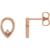 Accented Geometric Earrings Mounting in 14 Karat Rose Gold for Round Stone, 0.5 grams