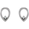 Accented Geometric Earrings Mounting in Sterling Silver for Round Stone, 0.4 grams