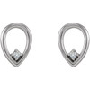 Accented Geometric Earrings Mounting in Platinum for Round Stone, 0.7 grams