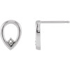 Accented Geometric Earrings Mounting in 14 Karat White Gold for Round Stone, 0.12 grams