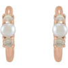 Pearl Huggie Earrings Mounting in 14 Karat Rose Gold for Pearl Stone, 1.85 grams