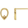 Accented Geometric Earrings Mounting in 14 Karat Yellow Gold for Round Stone, 0.13 grams