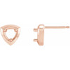 Geometric Stud Earrings Mounting in 14 Karat Rose Gold for Round Stone, 0.86 grams