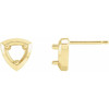 Geometric Stud Earrings Mounting in 14 Karat Yellow Gold for Round Stone, 0.85 grams