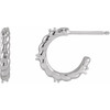 Accented Rope Huggies Mounting in Sterling Silver for Round Stone, 0.75 grams