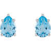 Pear 5 Prong Stud Earrings Mounting in Sterling Silver for Pear shape Stone, 0.33 grams
