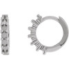 Huggie Hoop Earrings Mounting in Sterling Silver for Round Stone, 0.88 grams
