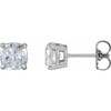 Cushion 4 Prong Claw Prong Stud Earrings Mounting in Platinum for Cushion Stone, 0.97 grams