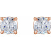 Cushion 4 Prong Claw Prong Stud Earrings Mounting in 14 Karat Rose Gold for Cushion Stone, 0.64 grams