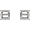 Cushion 4 Prong Claw Prong Stud Earrings Mounting in Sterling Silver for Cushion Stone, 0.5 grams