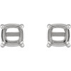 Cushion 4 Prong Claw Prong Stud Earrings Mounting in Sterling Silver for Cushion Stone, 0.5 grams
