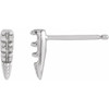 Spike Earrings Mounting in Platinum for Round Stone, 0.36 grams