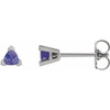 Trillion 3 Prong V End Earrings Mounting in Platinum for Trillion Stone, 0.87 grams