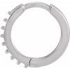 Accented Huggie Earrings Mounting in Sterling Silver for Round Stone, 0.7 grams