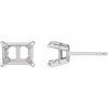Emerald Claw Prong Stud Earrings Mounting in 14 Karat White Gold for Emerald Stone, 0.21 grams