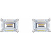 Emerald Claw Prong Stud Earrings Mounting in Platinum for Emerald Stone, 0.32 grams