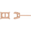 Emerald Claw Prong Stud Earrings Mounting in 14 Karat Rose Gold for Emerald Stone, 0.22 grams