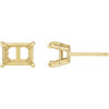 Emerald Claw Prong Stud Earrings Mounting in 14 Karat Yellow Gold for Emerald Stone, 0.21 grams