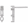 Multi Shape Bar Earrings Mounting in 14 Karat White Gold for N/a Stone, 0.38 grams