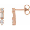 Multi Shape Bar Earrings Mounting in 14 Karat Rose Gold for N/a Stone, 1.03 grams