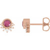 Accented Earrings Mounting in Sterling Silver for Round Stone, 1.06 grams