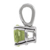 14K White 6 mm Natural Peridot Pendant