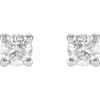 White Diamond Earrings in 14 Karat White Gold 1/4 Carat Diamond Stud Earrings.