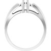 Family Ring Mounting in 18 Karat White Gold for Straight baguette Stone, 4.61 grams