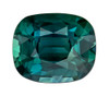 1.71 Carat Blue Green Fine Quality Sapphire Gemstone, Cushion Cut, 7.5 x 6.3 mm