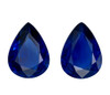 2.40 Carats total Pair of Blue Sapphire Gems, Pear Shape, 8 x 6 mm, Royal Blue