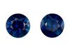 1.82 Carats total Pair of Blue Sapphire Gems, Round Shape, 5.9 mm, Rich Blue