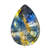 Unique Colors in 2.27 Ct Bicolor Sapphire Gem, Pear Shape, 9.8 x 7 mm