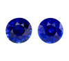 1.7 Carats total Pair of Blue Sapphire Gems, Round Shape, 5.5 mm, Royal Blue