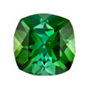 1.04 Carat Green Color Tourmaline Gem, Cushion Shape, 6 mm