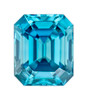 4.62 Carat Teal Blue Zircon Gemstone in Octagon Cut, 9.4 x 7.8 mm