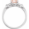 Sterling Silver 5x3 mm Oval Morganite Knot Ring