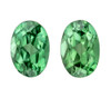 1.09 Carat Fine Green Tourmaline Gem Pair, Oval Cut, 6 x 4 mm